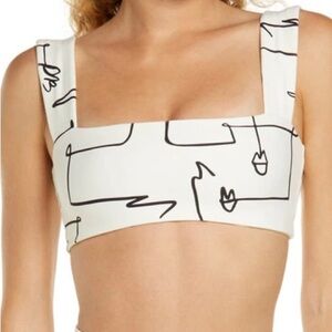 We Wore What Abstract Print Scribbles Thick Strap Sports Bra XS EUC